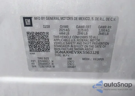 2019 Chevrolet Equinox Ls from USA, damaged, VIN 3GNAXHEVXKS563126